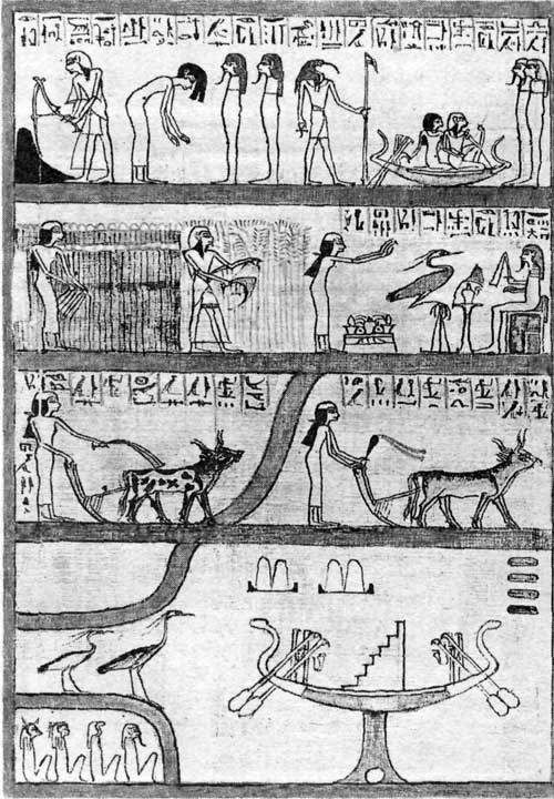  Работы на полях пару. Рисунок из «Книги мёртвых» Анхаи. Ок. 1100 до н. з. Лондон, Британский музей.