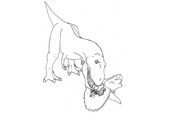 Tyrannosaurus and Triceratops