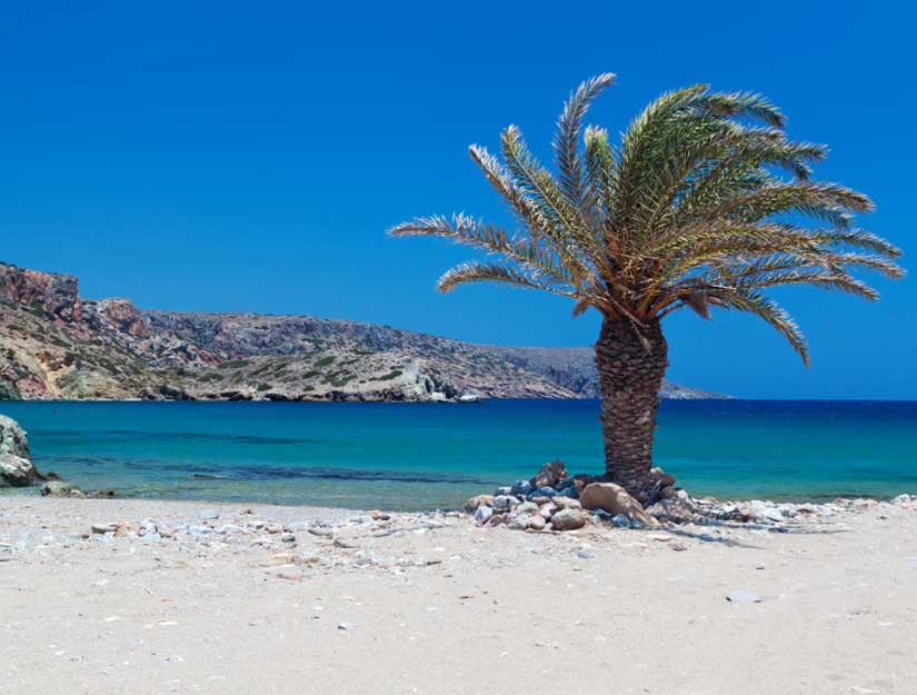 Пляж на средиземноморском острове Крит.